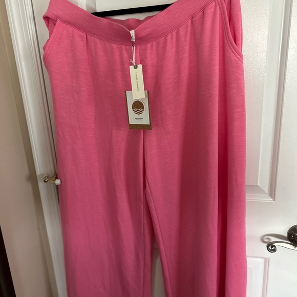 Anthropologie NWT Daily Practice Wide leg lounge pants, sz. XL, pink rose - Picture 3 of 7
